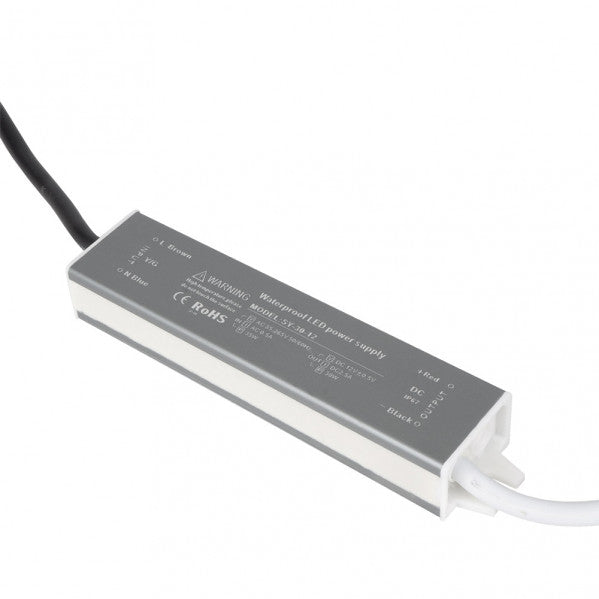 Transformador Estanco para Tiras LED FREYA 30W 12V IP68 Plata Fabrilamp - vista principal | Fabrilamp / Abrila