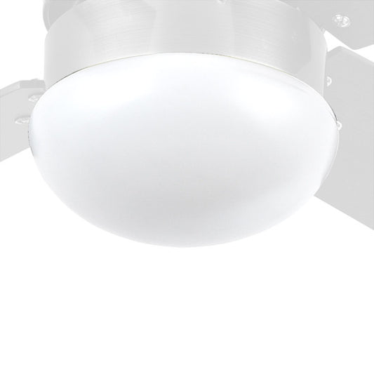 Tulipa para Ventilador de Techo Alves y Sofía 9 cm Blanco Fabrilamp instalada en ambiente decorativo de salón o dormitorio | Fabrilamp / Abrila