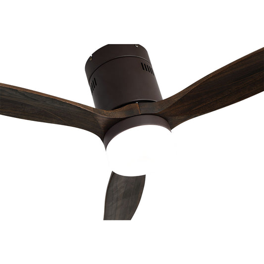 Ventilador Aguilón fabricado en metal y madera color marrón y roble