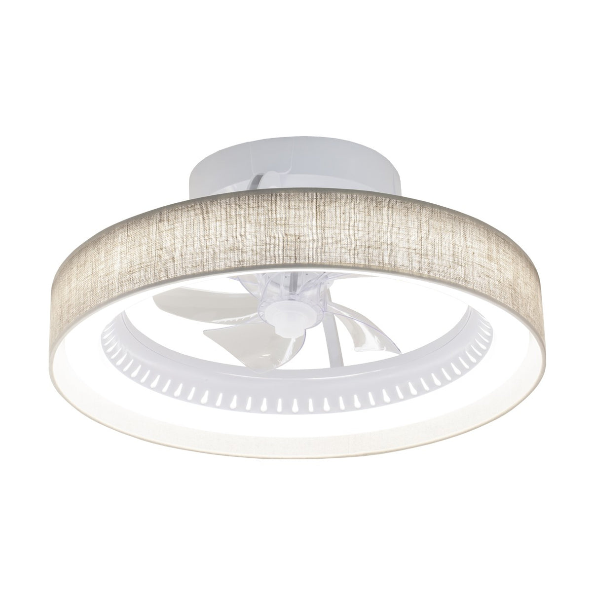 Ventilador de Techo Plafonero Arco Lino Tostado 50 cm LED 40W Alemar - vista principal | AJP / Alemar · Ref. 16031