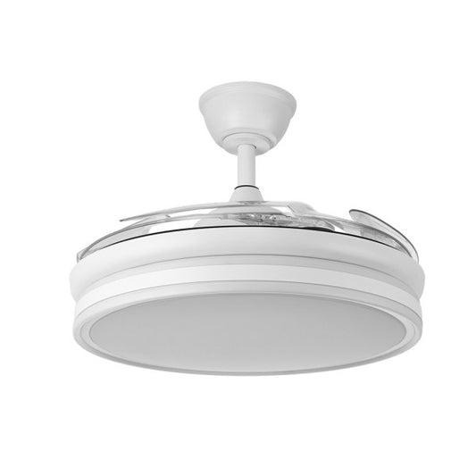 Ventilador de Techo con Aspas Retráctiles Ventilador Bayomo 59w 6980lm Blanco 4 Aspas Desp. 34,5/42x50/107 D.3 Color. Dc.remoto+Reg.Intensidad Fabrilamp / Abrila - imagen 2 | Fabrilamp / Abrila