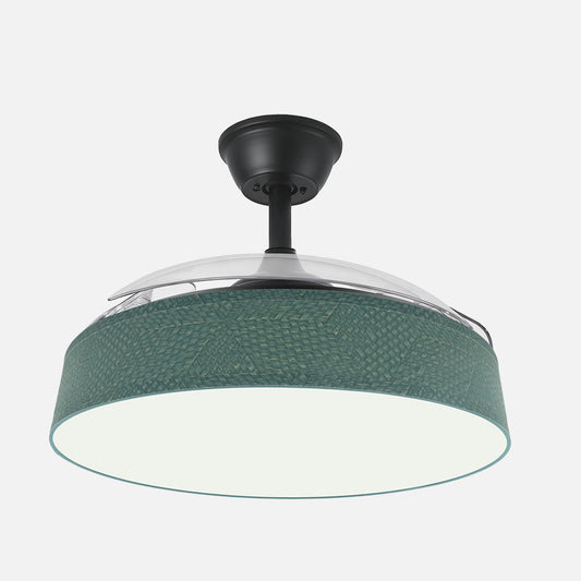 Ventilador Boga fabricado en metal y ABS color negro/verde con luz LED integrada