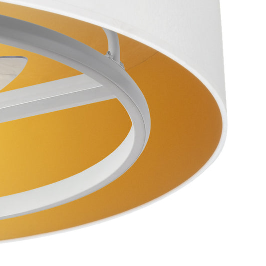 Ventilador Anuska fabricado en Metal y Policarbonato color Blanco y Oro