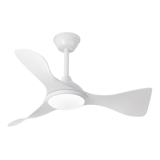 Ventilador Caiman fabricado en metal y ABS color blanco