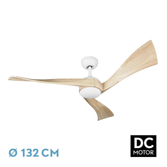 Ventilador de Techo con Luz Janubi 132 cm Blanco y Haya Fabrilamp - imagen 2 | Fabrilamp / Abrila