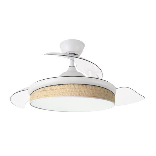 Ventilador de Techo Retráctil Moda 91 cm Blanco y Cañizo Fabrilamp - imagen 2 | Fabrilamp / Abrila