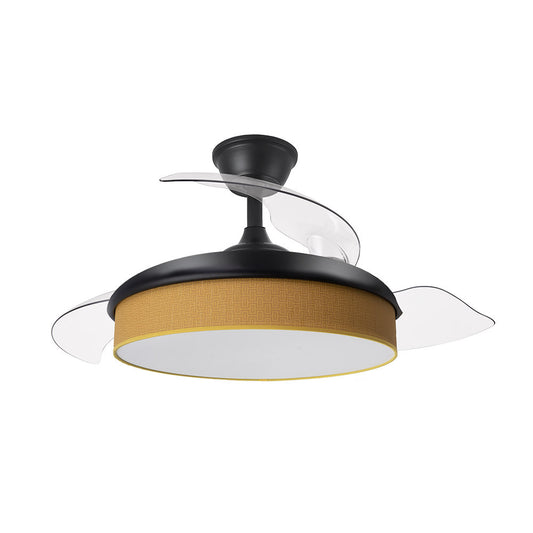 Ventilador MODA fabricado en metal color negro y amarillo