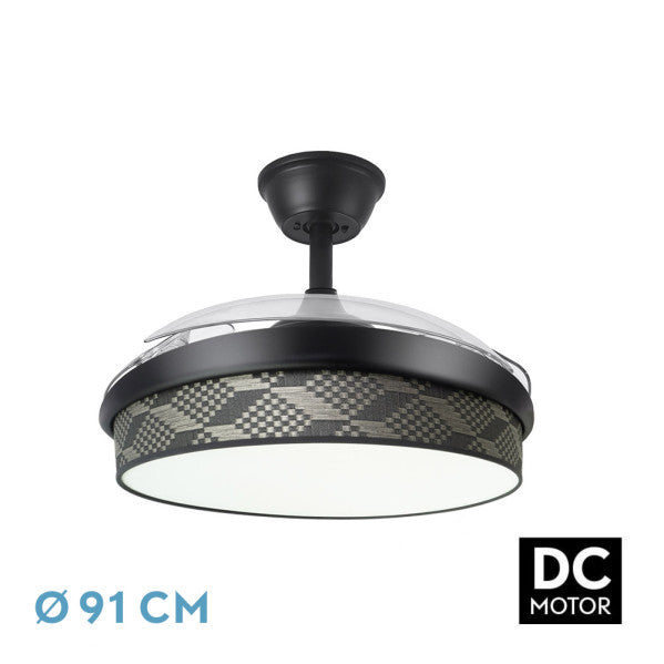 Ventilador de Techo MODA 91 cm Aspas Retráctiles LED Negro Fabrilamp - imagen 3 | Fabrilamp / Abrila