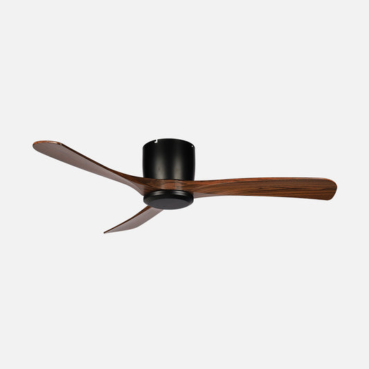 Ventilador Paterna fabricado en Metal color Negro y aspas ABS Roble