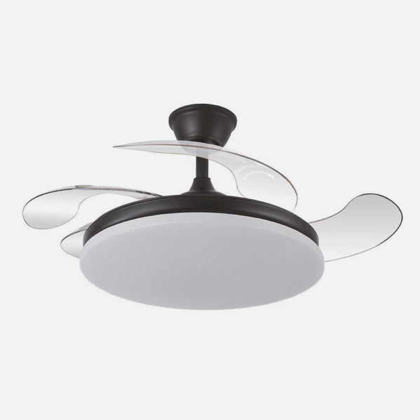 Ventilador de Techo Tridente 107 cm Negro con Luz LED Fabrilamp encendida con proyección de luz y ambiente | LuzGurú