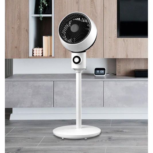 Ventilador de pie OZONO fabricado en ABS color Blanco y Negro