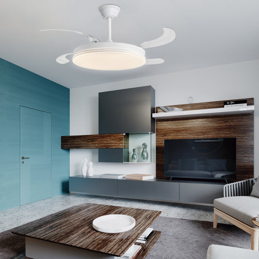 Medidas Ventilador AJP Alemar Ecos Blanco 50cm LED Ref. 11830 - LuzGuru