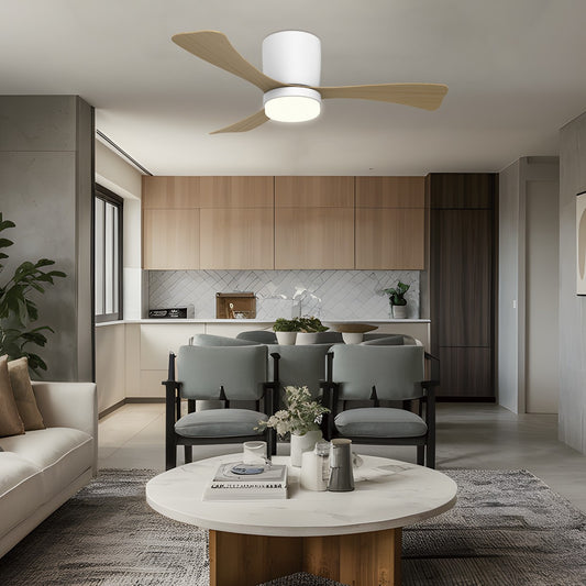 Medidas ventilador de techo KENT 11836 AJP/Alemar 107cm, blanco madera, 3 palas.