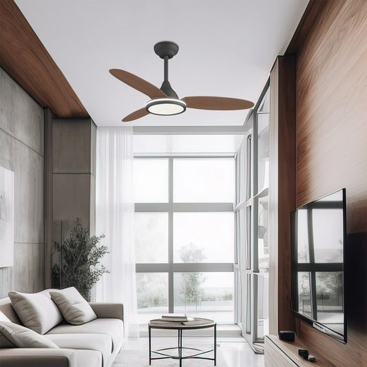 Medidas Ventilador Mahon 107cm Madera Oscura AJP/Alemar Ref. 11564 - LuzGuru