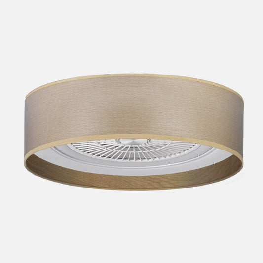 Detalles del Ventilador de Techo Fabrilamp/Abrila Tania (Ref. 188391585): Madera Clara, 72W LED Regulable, 6120lm, 5 Aspas, mando a distancia, temporizador, 3 temperaturas de luz (3000K-4000K-6000K), 25x60x60cm.