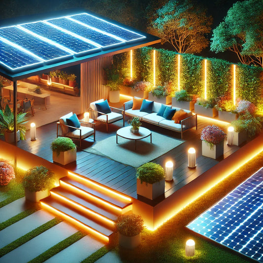 Iluminación solar para jardines y terrazas