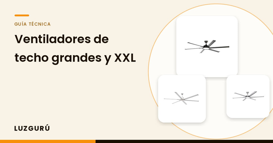 Ventiladores de techo grandes: guía de modelos XXL. Fotos de producto: Ventilador de Techo con Luz LED BigBen, Ventilador…
