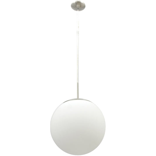 Lámpara Colgante GLOBAL 20 cm Níquel/Blanco LUMIT Interlusa - Vista frontal principal en fondo blanco | LuzGurú