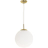 Colgante GLOBAL Oro/Blanco Interlusa con altura regulable, ideal para interiores modernos y sofisticados.