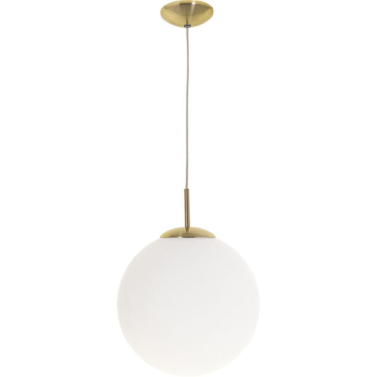 Lámpara Colgante GLOBAL 20 cm Oro/Blanco Interlusa - Vista frontal principal en fondo blanco | LuzGurú