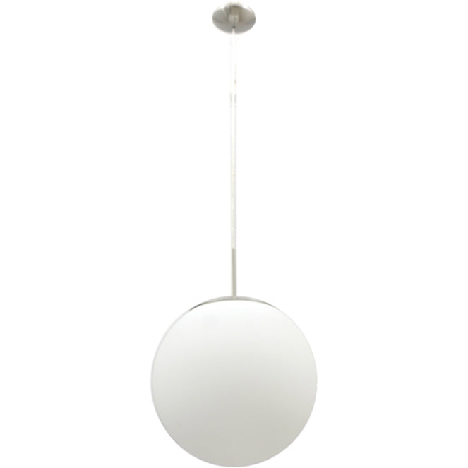 Colgante GLOBAL Interlusa de techo en níquel y blanco, diámetro 25cm, altura regulable