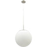 Colgante GLOBAL Interlusa de techo en níquel y blanco, diámetro 25cm, altura regulable