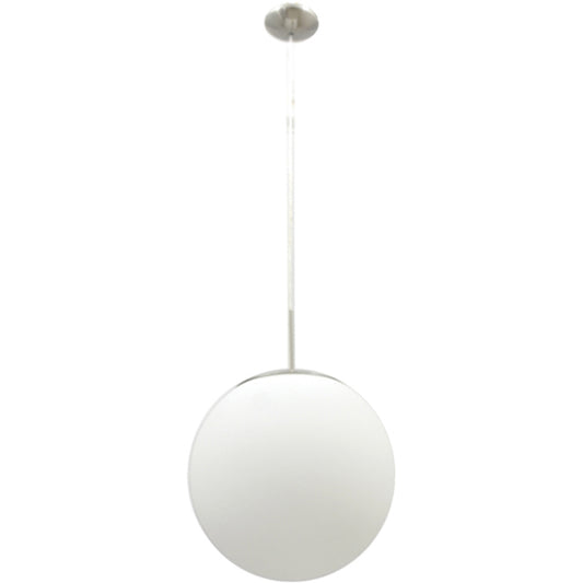 Lámpara Colgante Global 25 cm Níquel/Blanco Interlusa - Vista frontal principal en fondo blanco | LuzGurú