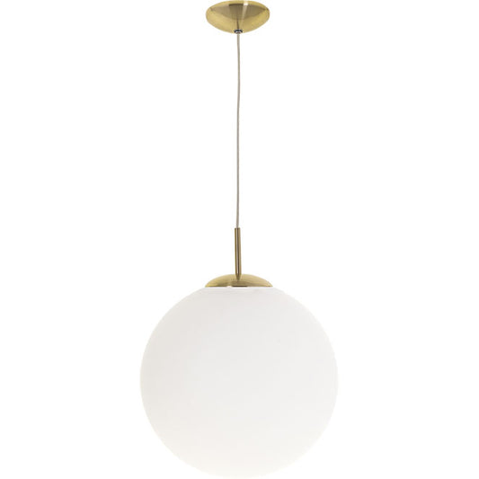 Lámpara Colgante GLOBAL 25 cm Oro/Blanco Interlusa - Vista frontal principal en fondo blanco | LuzGurú