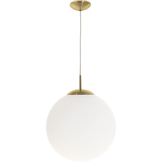 Lámpara Colgante GLOBAL 30 cm Oro/Blanco Interlusa - Vista frontal principal en fondo blanco | LuzGurú