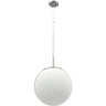 Lámpara colgante GLOBAL Interlusa níquel y blanco con altura regulable vista frontal