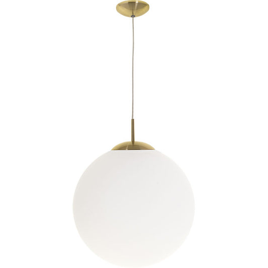 Lámpara Colgante GLOBAL 35 cm Oro/Blanco Interlusa - Vista frontal principal en fondo blanco | LuzGurú
