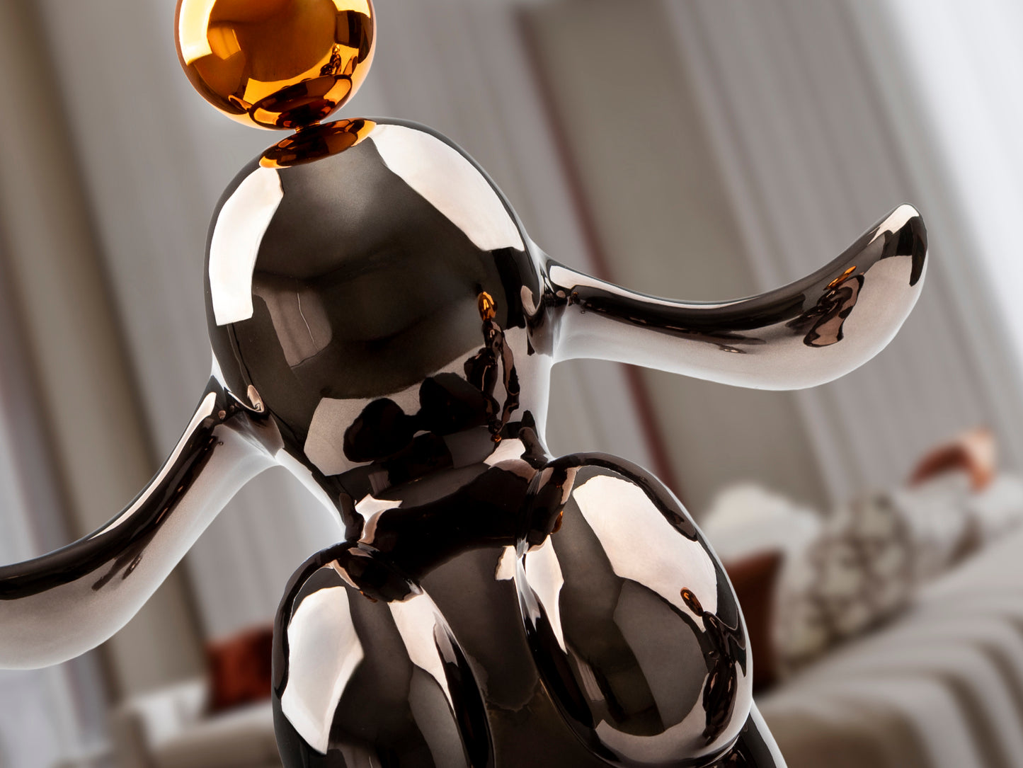 Figura Decorativa Conejo Gris/Naranja - Schuller - 302364 - Vista 3