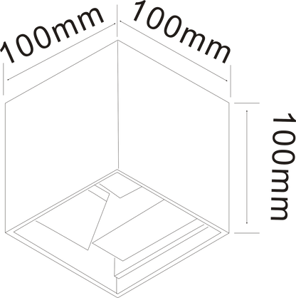 Medidas Aplique LED IP65 de Muñoz e Hijos (Apliques Exterior) en color blanco cuadrado con iluminación bidireccional - Ref 005116.


