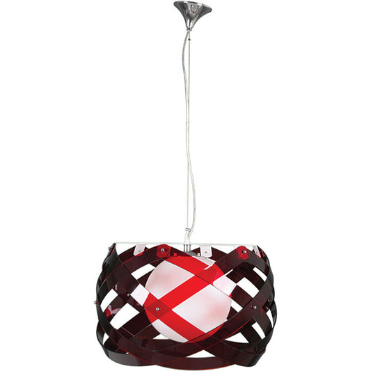 Lámpara Colgante Acuario 53 cm Rojo y Blanco Interlusa - Vista frontal principal en fondo blanco | LuzGurú