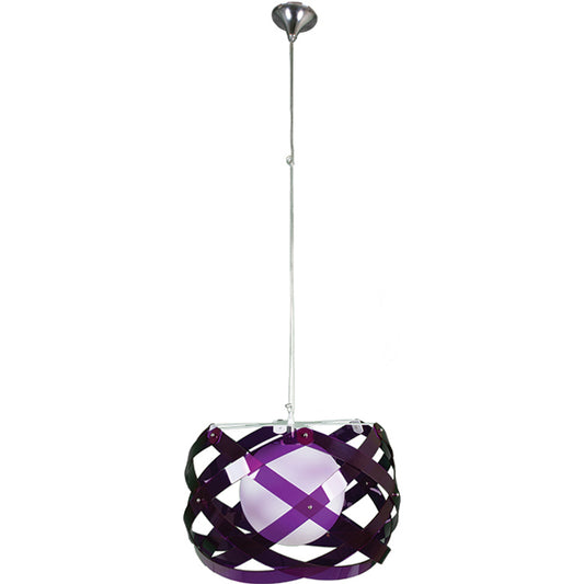 Lámpara Colgante Acuario 53 cm Lila/Blanco Interlusa - Vista frontal principal en fondo blanco | LuzGurú