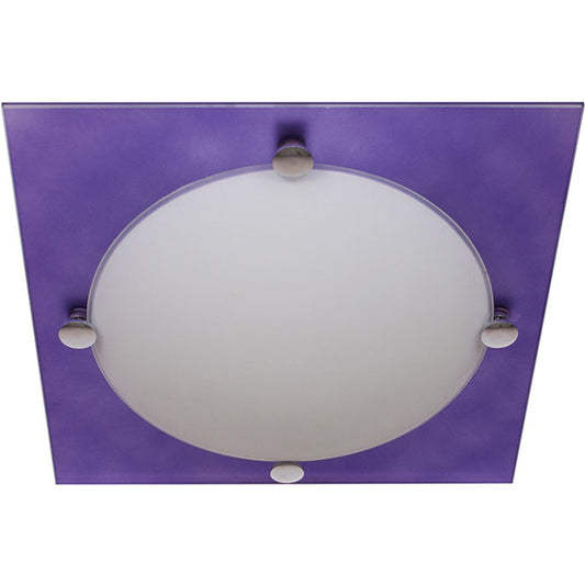 Plafón TAURO Cuadrado 25 cm Berenjena/Blanco LUMIT Interlusa - Vista frontal principal en fondo blanco | LuzGurú