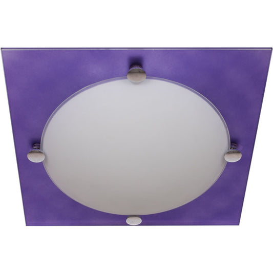 Plafón TAURO Cuadrado 30 cm Berenjena/Blanco LUMIT Interlusa - Vista frontal principal en fondo blanco | LuzGurú