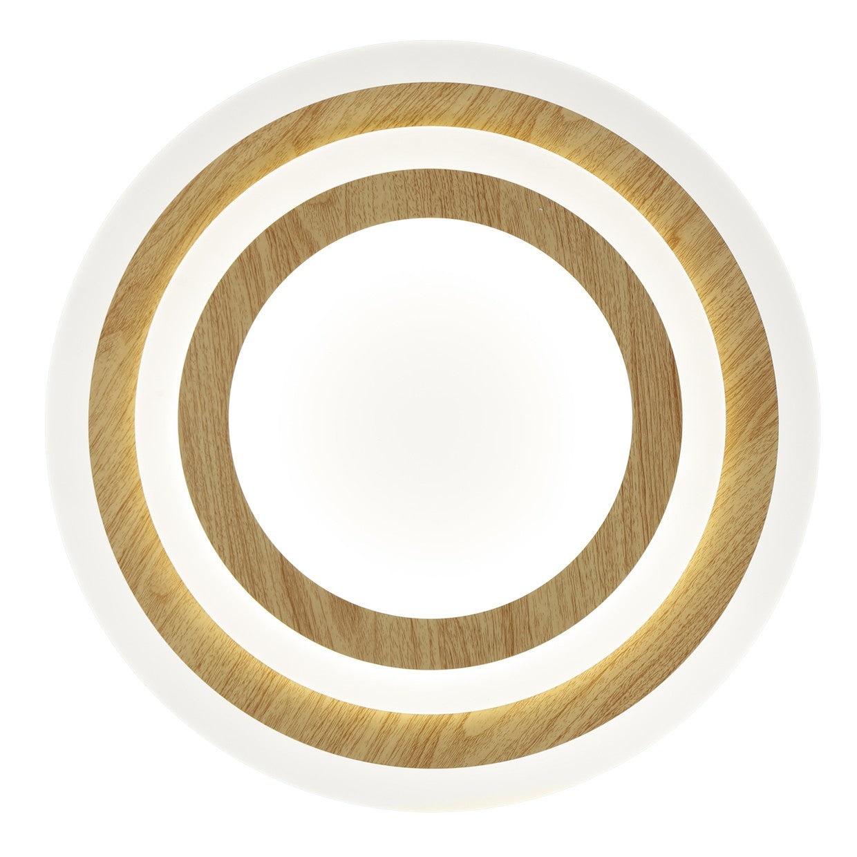 Plafón LED Galet blanco-madera 38W ALEMAR - Vista principal