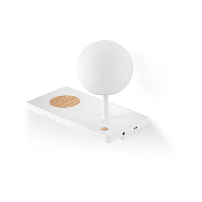 NIKO GLASS Aplique de Pared con USB y Carga Inalámbrica Blanco FARO 01014A