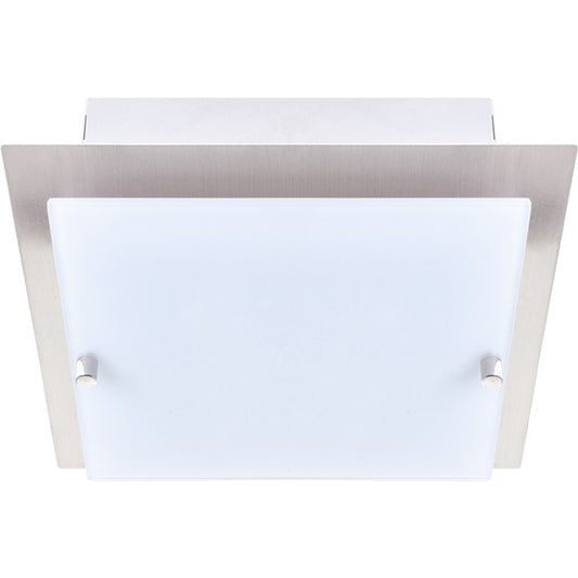 Plafón Moderno Cuadrado LARGO 20 cm Níquel Interlusa - Vista frontal principal en fondo blanco | LuzGurú