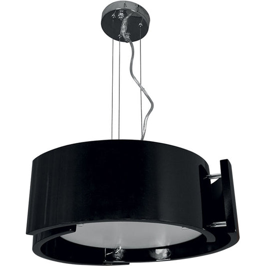 Lámpara Colgante OSLO 37 cm Negro/Cromo Interlusa - Vista frontal principal en fondo blanco | LuzGurú