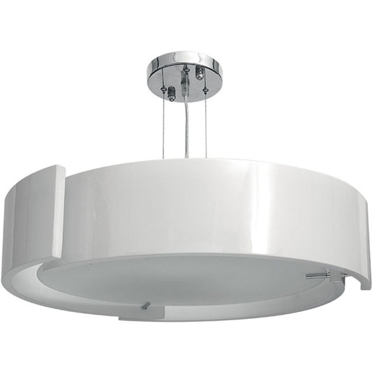 Lámpara Colgante OSLO 93 cm Blanco/Cromo Interlusa - Vista frontal principal en fondo blanco | LuzGurú