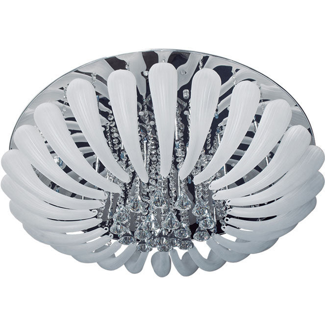 Plafón de cristal NICE redondo en cromo Interlusa 80cm diámetro