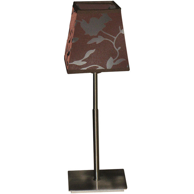 Lámpara de mesa DINAMARCA LUMIT en níquel y burdeos, ref. 018771307