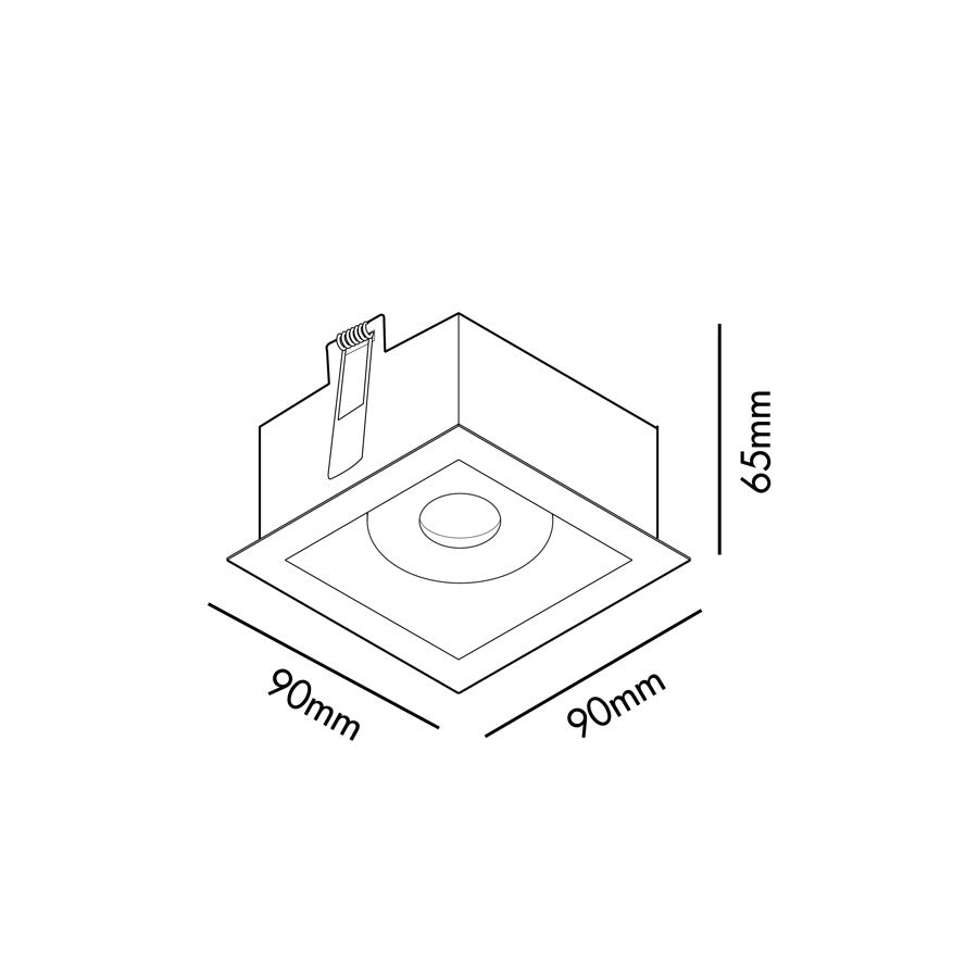 Luminaria empotrable con protección IP44, perfecta para zonas húmedas
