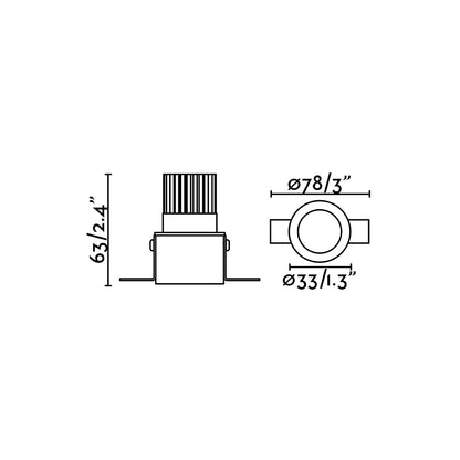 Luminaria empotrable con tecnología COB LED y luz cálida 2700K