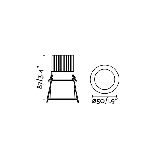 Foco empotrable FOX 50 fabricado en aluminio color blanco, ideal para interiores