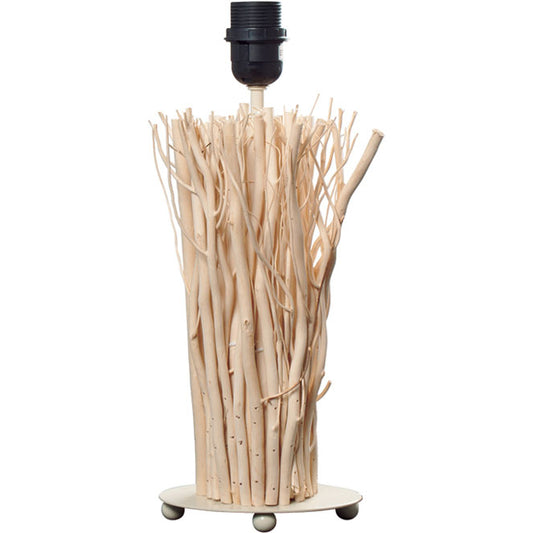 Base para Sobremesa SAGRES 40 cm Beige y Madera Natural LUMIT Interlusa - Vista frontal principal en fondo blanco | LuzGurú