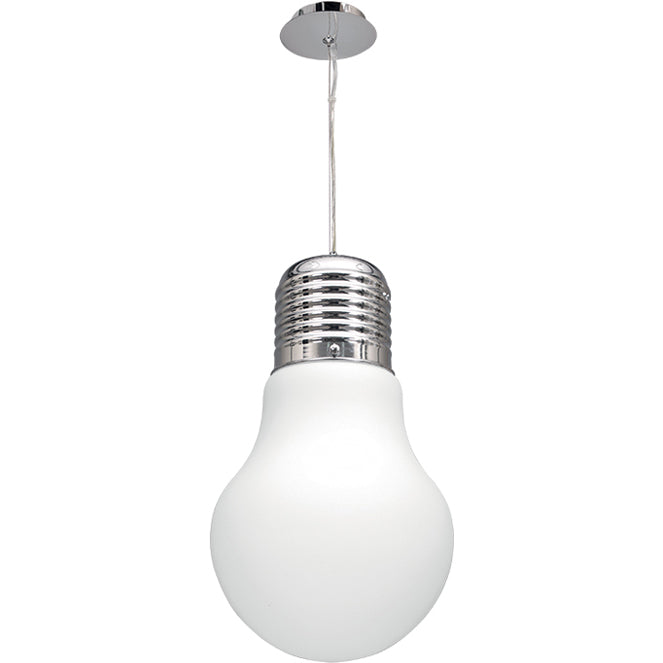 Colgante LUZ 1xE27 Altura Regulable Blanco/Cromo Interlusa para iluminación interior