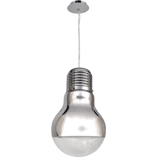 Lámpara Colgante LUZ 29 cm Cromo Regulable en Altura Interlusa - Vista frontal principal en fondo blanco | LuzGurú